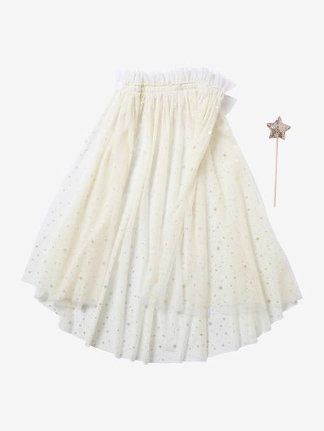 Cape met glitters + toverstok wit - vertbaudet enfant 