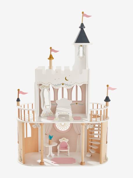 Château de princesse pour poupées mannequins en bois FSC® blanc - vertbaudet enfant 