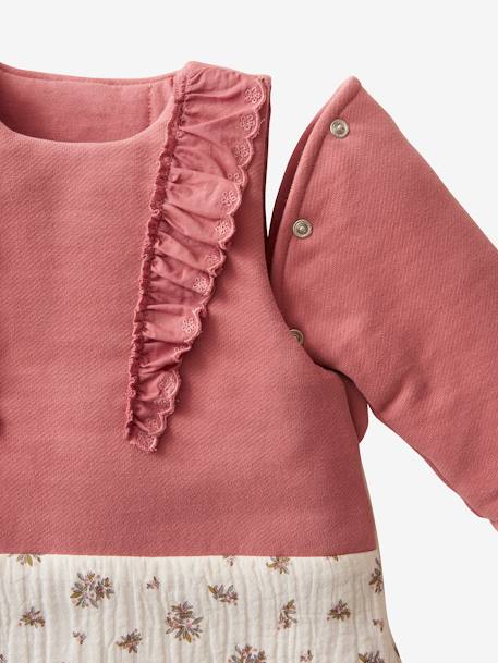 Gigoteuse manches amovibles bi-matière GRENIER bois de rose - vertbaudet enfant 