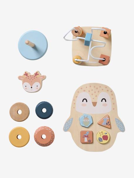 Coffret 3 jeux d'éveil Les amis de la forêt en bois FSC® beige - vertbaudet enfant 