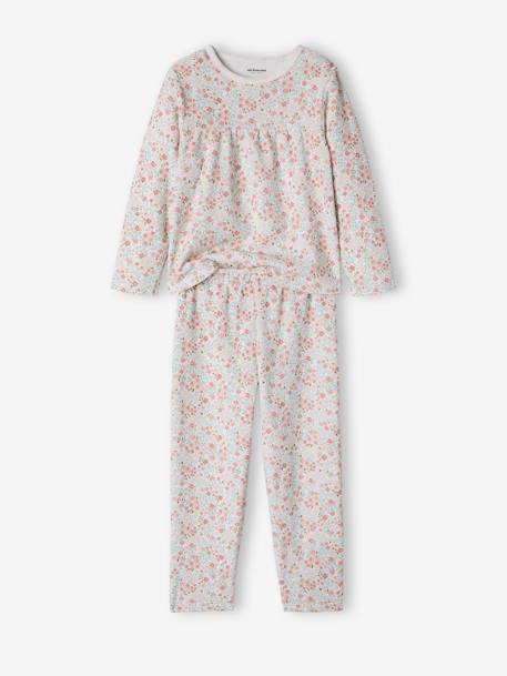 Set van 2 fluwelen pyjama's voor meisjes beige - vertbaudet enfant 