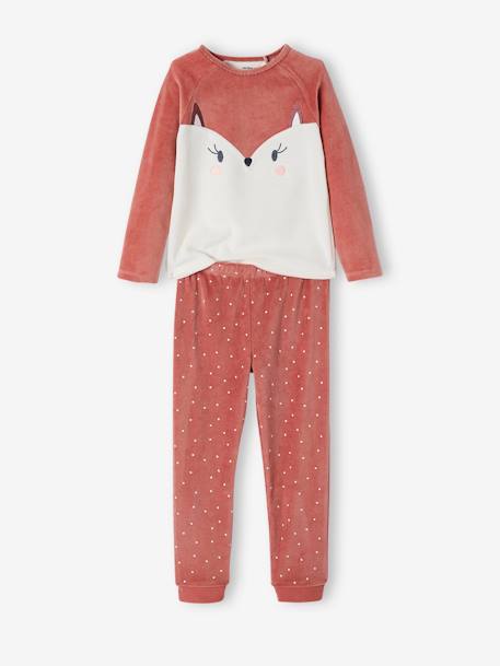 Pyjama fille velours renarde ROSE FONCE - vertbaudet enfant 