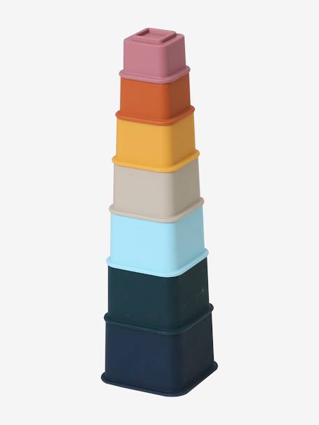 Toren van siliconenblokjes meerkleurig - vertbaudet enfant 