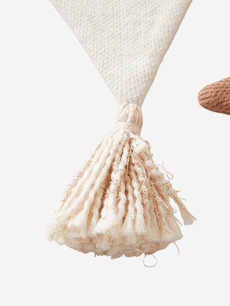 Guirlande fanions tricot BEIGE CLAIR UNI+rose poudré - vertbaudet enfant 