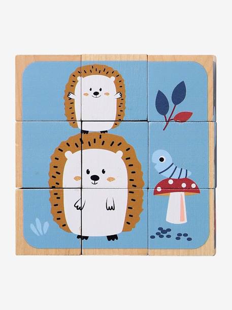 Puzzle cubes animaux en bois FSC® beige - vertbaudet enfant 
