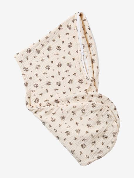 Housse pour coussin d'allaitement beige imprimé+imprimé fleuri+rose imprimé - vertbaudet enfant 