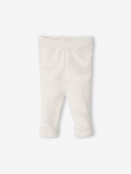 Ensemble bébé mixte gilet pantalon en tricot blanc+gris clair chiné+vert d'eau - vertbaudet enfant 