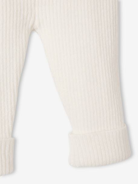 Ensemble bébé mixte gilet pantalon en tricot blanc+gris clair chiné+vert d'eau - vertbaudet enfant 