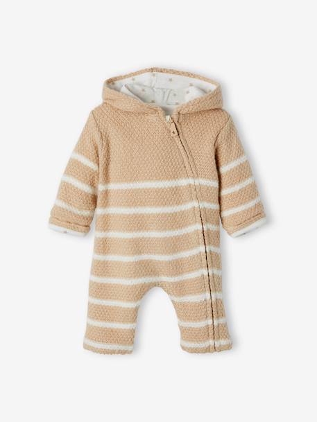 Babypakje vanaf geboorte van tricot met voering beige+GESTREEPT IVOOR+lichtblauw - vertbaudet enfant 