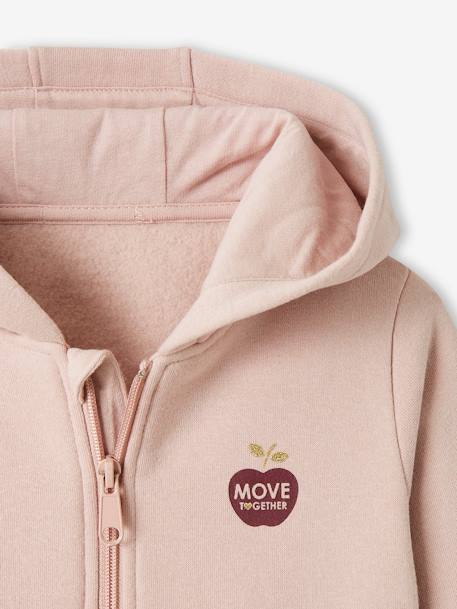 Sweat fille zippé à capuche sport bleu+rose - vertbaudet enfant 