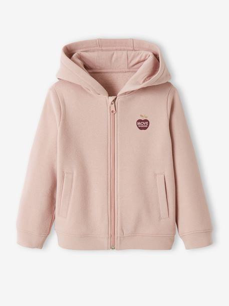 Sweat à capuche zippé sport Basics fille. bleu+rose - vertbaudet enfant 