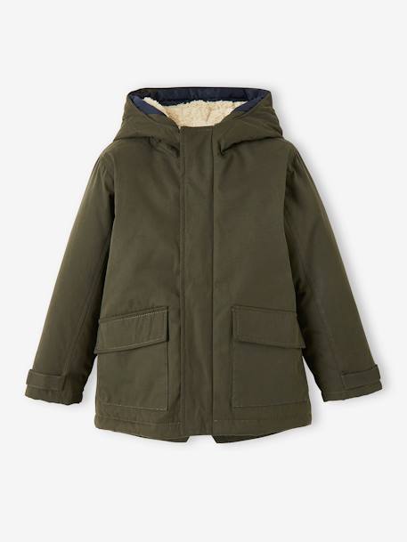 Parka garçon 3 en 1 blouson amovible bleu grisé+kaki+lichen+Marine grisé+noix de pécan - vertbaudet enfant 