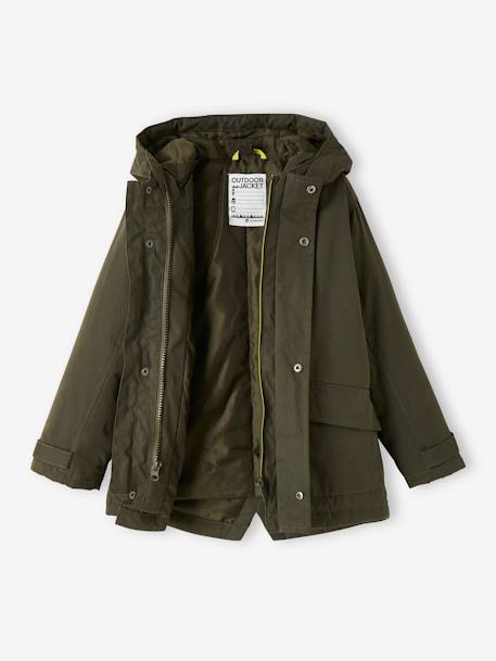Parka garçon 3 en 1 blouson amovible bleu grisé+kaki+lichen+Marine grisé+noix de pécan - vertbaudet enfant 