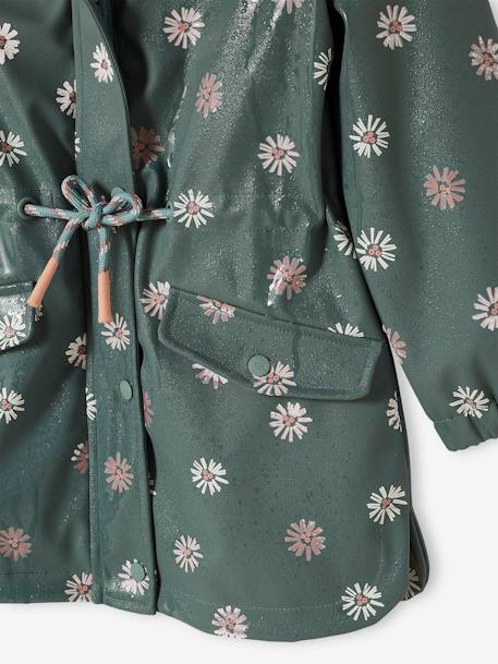 Ciré fille à capuche motifs magiques bleu ciel+blush+sauge imprimé - vertbaudet enfant 