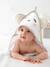 Babybadcape met capuchon en geborduurde dieren blauw+roze+WIT - vertbaudet enfant 