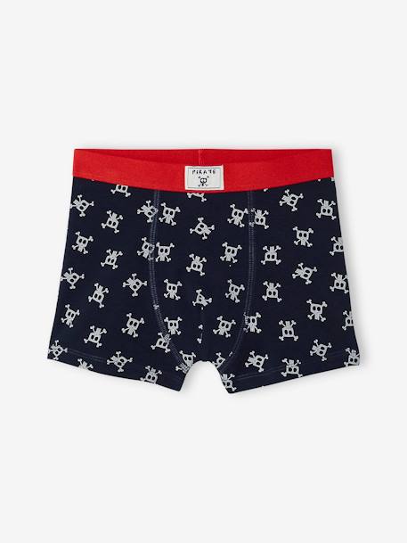 Lot de 5 boxers stretch 'pirates' garçon Lot marine et rouge - vertbaudet enfant 