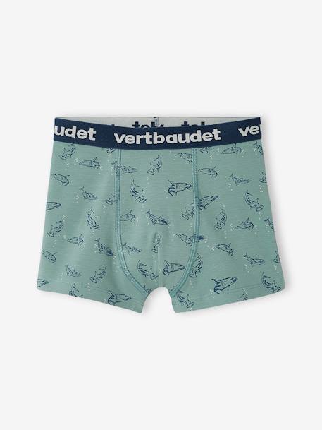 Lot de 5 boxers stretch 'requins' garçon Lot bleu - vertbaudet enfant 
