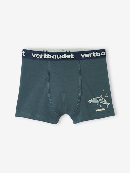 Lot de 5 boxers stretch 'requins' garçon Lot bleu - vertbaudet enfant 