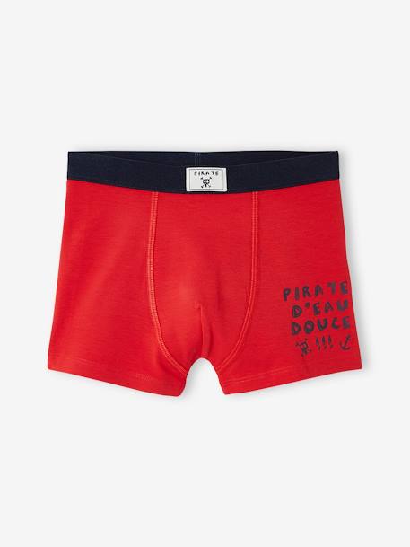Lot de 5 boxers stretch 'pirates' garçon Lot marine et rouge - vertbaudet enfant 