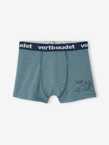 Lot de 5 boxers stretch 'requins' garçon Lot bleu - vertbaudet enfant 