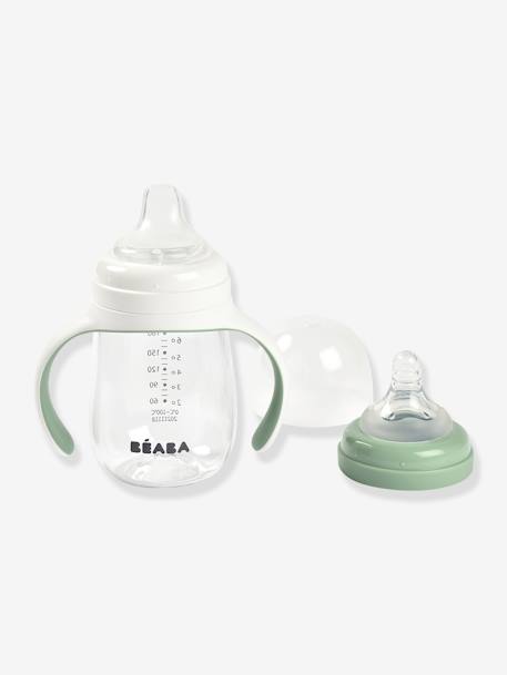 Biberon d'apprentissage 2 en 1 (210 ml) beige+ROSE+vert sauge - vertbaudet enfant 