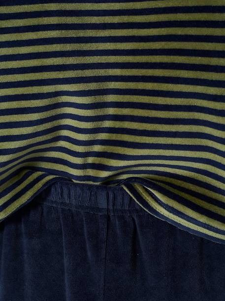 Lot de 2 pyjamas garçon velours dinosaures LOT VERT ET MARINE - vertbaudet enfant 