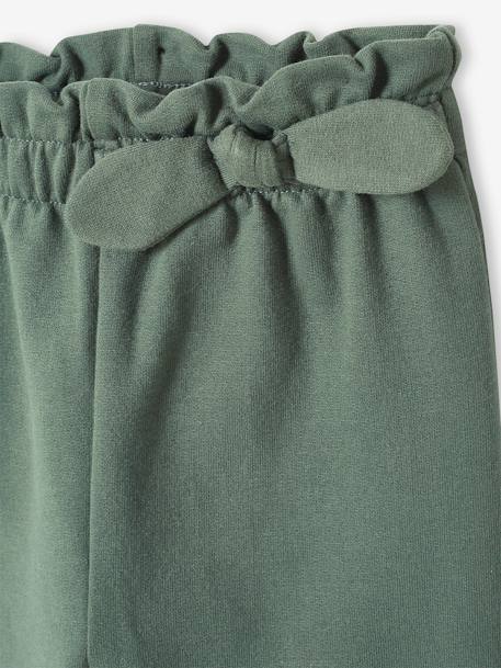 Molton babybroek met elastische taille flesgroen+inkt+rozen - vertbaudet enfant 