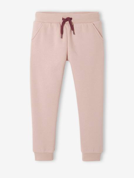 Set sweater met capuchon en jogging van fleece voor meisjes grijs - roze+pruim - vertbaudet enfant 