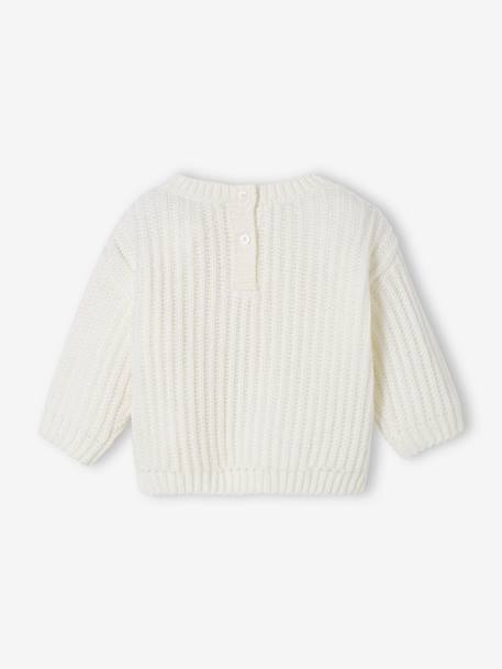 Pull tricot bébé coeur doré ivoire - vertbaudet enfant 