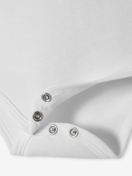 Lot de 5 bodies bébé manches longues ouverture naissance BASICS lot blanc - vertbaudet enfant 