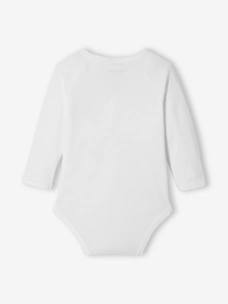 Lot de 5 bodies bébé manches longues ouverture naissance BASICS lot blanc - vertbaudet enfant 