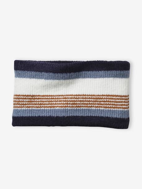 Ensemble garçon bonnet + snood + gants rayés marine - vertbaudet enfant 