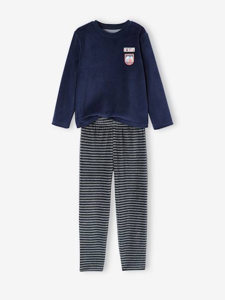 Lot de 2 pyjamas garçon velours nature LOT BLEU ET GRIS - vertbaudet enfant 
