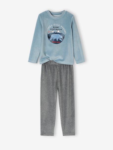 Set van 2 'natuur' fluwelen pyjama's voor jongens SET BLAUW EN GRIJS - vertbaudet enfant 
