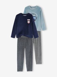 Garçon-Pyjama, surpyjama-Lot de 2 pyjamas garçon velours nature BASICS