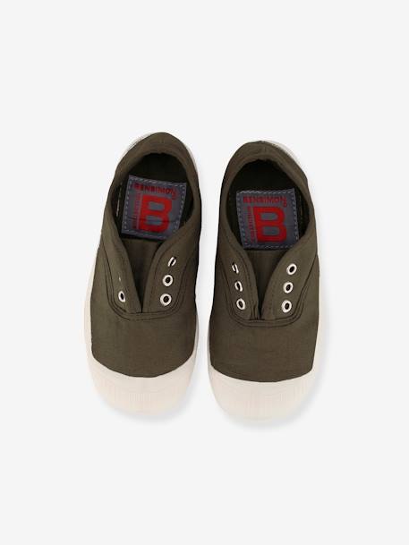 Tennis coton enfant Elly beige+blanc+kaki+marine - vertbaudet enfant 