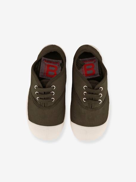 Tennis à lacets coton enfant kaki+marine - vertbaudet enfant 
