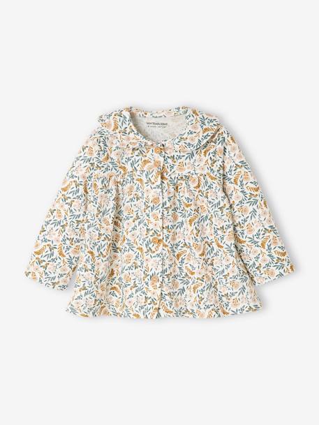 3-delige set voor baby meisje met T-shirt, fluwelen short en haarband donkergroen - vertbaudet enfant 