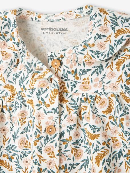 3-delige set voor baby meisje met T-shirt, fluwelen short en haarband donkergroen - vertbaudet enfant 