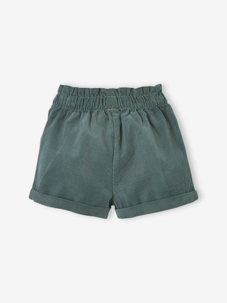 Ensemble 3 pièces bébé fille tee-shirt, short velours et bandeau vert foncé - vertbaudet enfant 