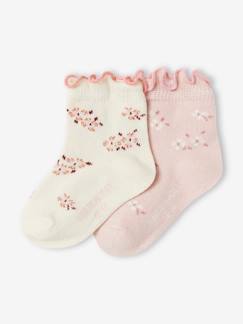 Baby-2 paar sokken met bloemen voor meisjesbaby's