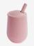 Gobelet d'apprentissage avec paille Mini Cup en silicone rose+vert sauge - vertbaudet enfant 