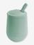Gobelet d'apprentissage avec paille Mini Cup en silicone rose+vert sauge - vertbaudet enfant 