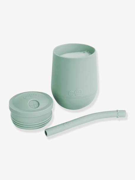 Gobelet d'apprentissage avec paille Mini Cup en silicone rose+vert sauge - vertbaudet enfant 