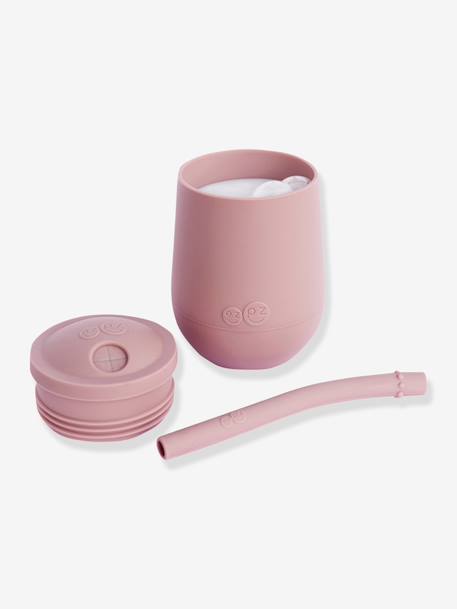 Gobelet d'apprentissage avec paille Mini Cup en silicone rose+vert sauge - vertbaudet enfant 