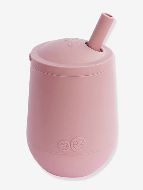 Gobelet d'apprentissage avec paille Mini Cup en silicone rose+vert sauge - vertbaudet enfant 