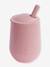 Gobelet d'apprentissage avec paille Mini Cup en silicone rose+vert sauge - vertbaudet enfant 