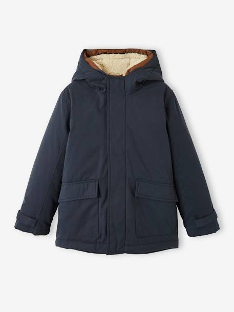 Parka garçon 3 en 1 blouson amovible bleu grisé+kaki+lichen+Marine grisé+noix de pécan - vertbaudet enfant 