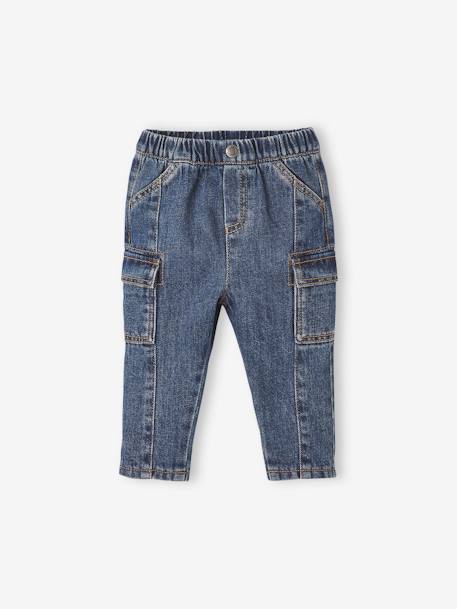 Baby jeans met zijzakken onbewerkt denim - vertbaudet enfant 