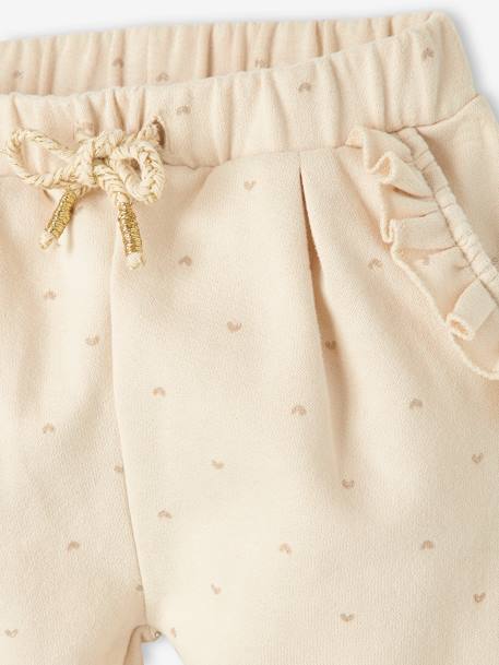 Pantalon bébé fille molleton écru+vieux rose - vertbaudet enfant 